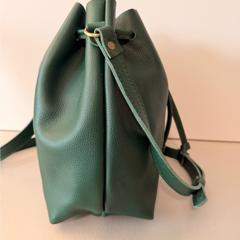 Chic Forest Green Leather Shoulder Bag - Picture 7 of 8